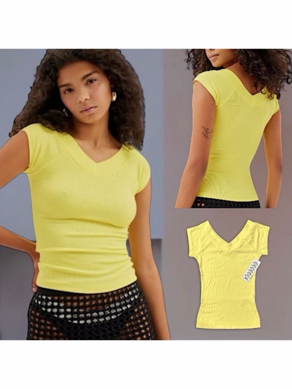 BDG Urban Outfitters Shannen Ribbed V Neck Top